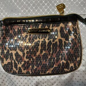 Betsey Johnson Sequin / Leopard print wristlet